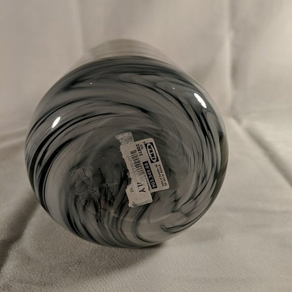 Ikea Iina Vuorivirta Large Almhult Fused Glass Swirl Vase Green White 10.5" - Picture 7 of 10